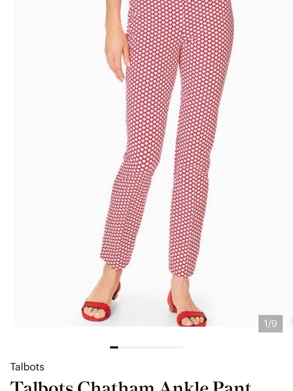 Talbots pink & White Geometric Ankle Pants